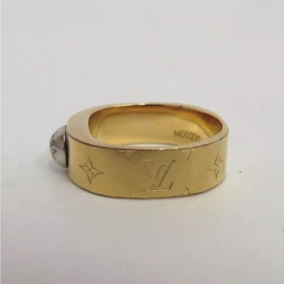 LOUIS VUITTON Nanogram Gold & Silver Ring - Size Small - Picture 5 of 14